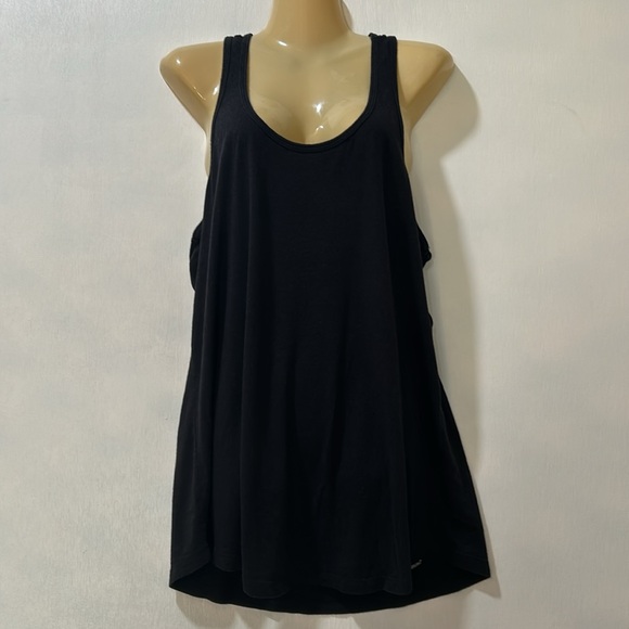 CARILOHA WOMEN BAMBO SLEEVELESS RACE-BACK TOP BLACK SIZE XL - Picture 1 of 11